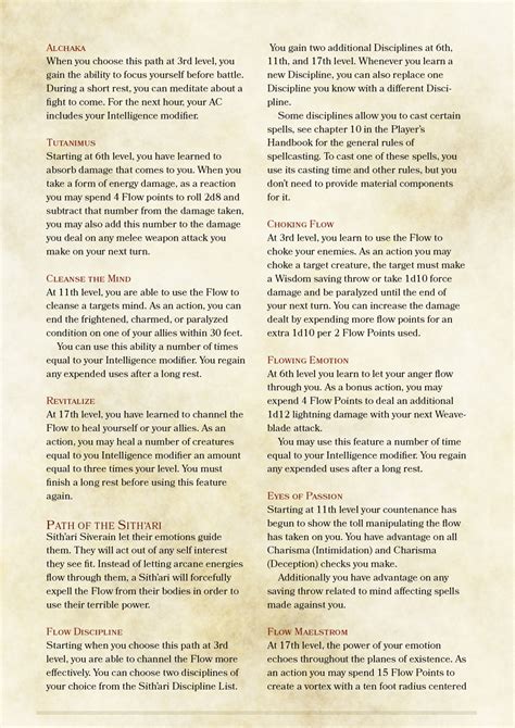 Dnd 5e Homebrew Siverain Class By Thekhanage The Villainous Blog