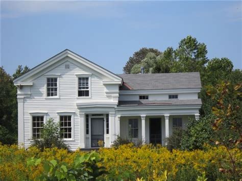 White Farm House Greek Revival Mid 1800 S One And A Half Story Farm