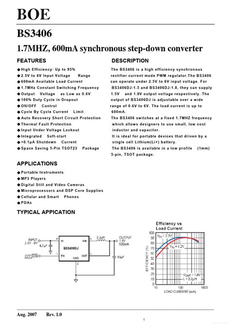 Bs3406 Boe Converter Hoja De Datos Ficha Técnica Distribuidor Inventario Y Mejor Precio