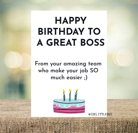 Happy Birthday Card For Boss