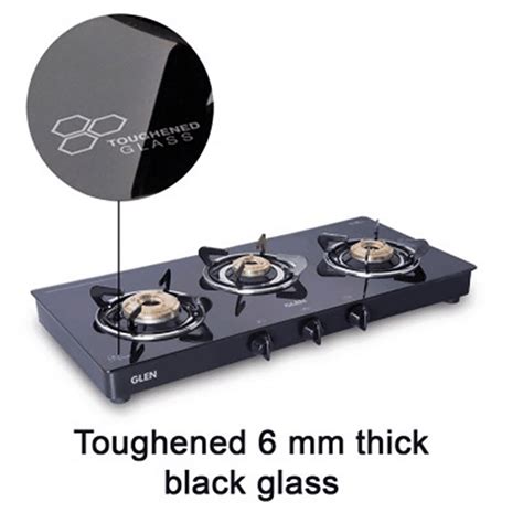 Buy Glen Gt Bb Bl Toughened Glass Top Burner Manual Gas Stove