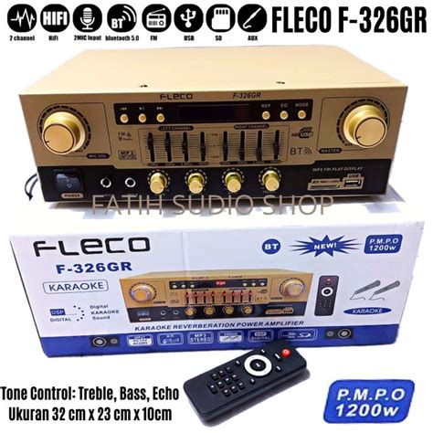 NEW Amplifier Audio Fleco F 326 GR Amplifier Bluetooth USB SD FM