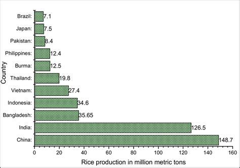 Global Rice Production Data Of Leading Countries During Year 2021 2022