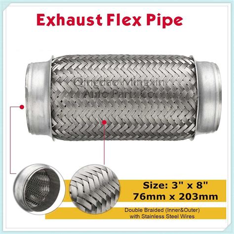 Exhaust Flex Pipe Double Braided Exhaust Bellows Pipe With Stainless