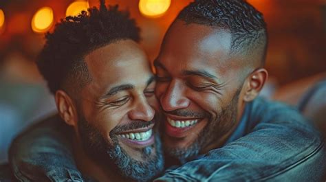 Homme Gay Embrassant Son épouse Au Lit Photo Premium