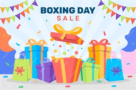 Premium Vector | Flat background for boxing day shopping and sales