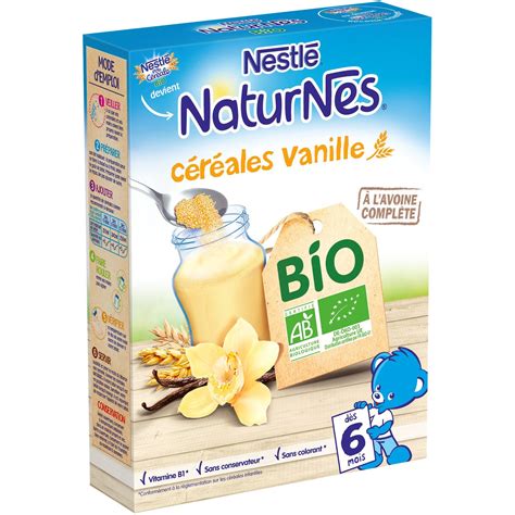 Céréales bébé dès 6 mois vanille bio P TITE CEREALE NESTLE la boite