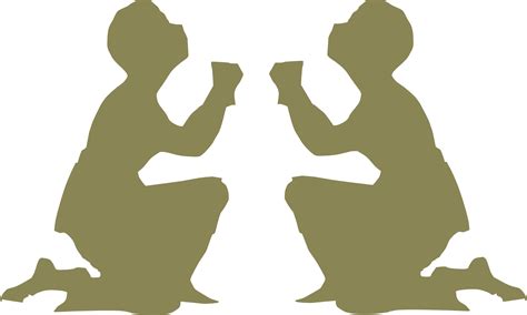 Silhouettes Of Two Praying People Free Image Download