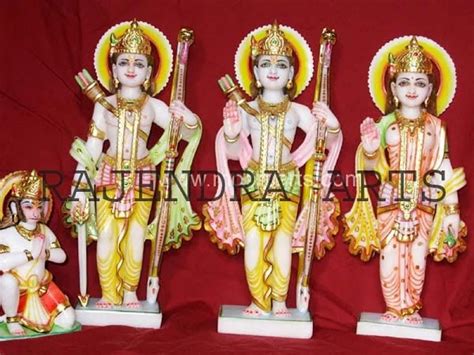 Rajendra Art S Painted White Marble Lord Ram Darbar Statue At Rs 155000