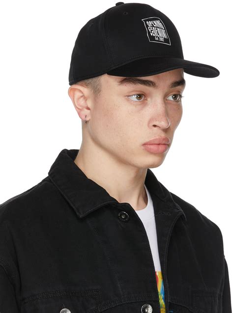 Opening Ceremony Black Warped Logo Cap 87 Ssense Lookastic