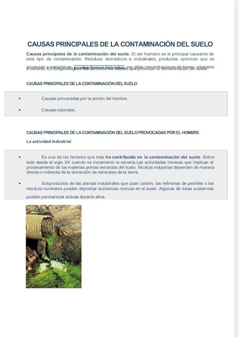 Pdf Causas Principales De La Contaminación Del Suelo Dokumentips