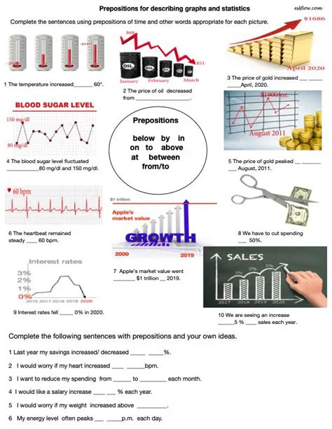 8 Describing graphs vocabulary and writing exercises