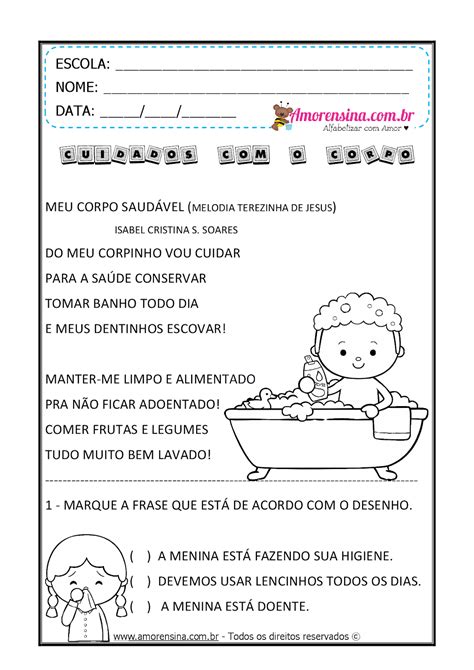 Atividades Higiene Pessoal 1 Ano - NAZAEDU