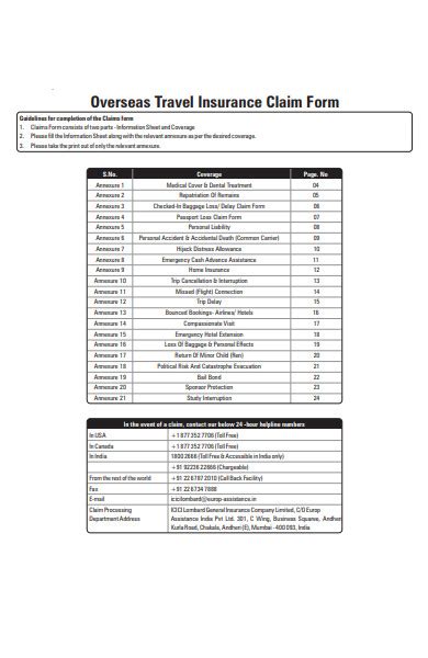 Free Travel Claim Forms In Pdf Ms Word Excel