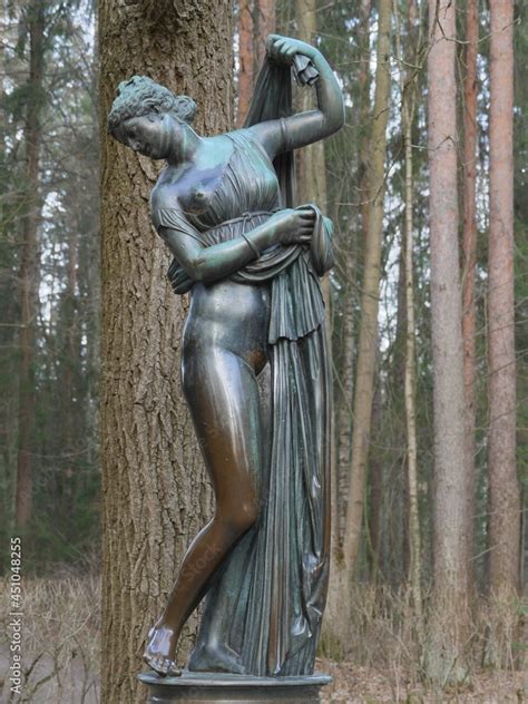 St Petersburg Russia February Venus Bronze Statue Of A Semi Nude Woman Against The