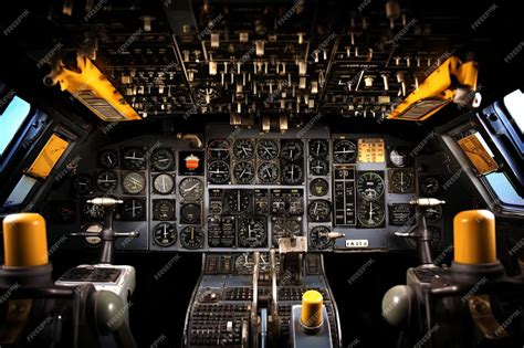 Premium AI Image | the cockpit of a plane with the name of the company ...