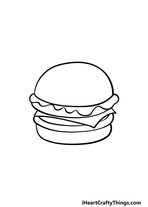 Burger Drawing How To Draw A Burger Step By Step