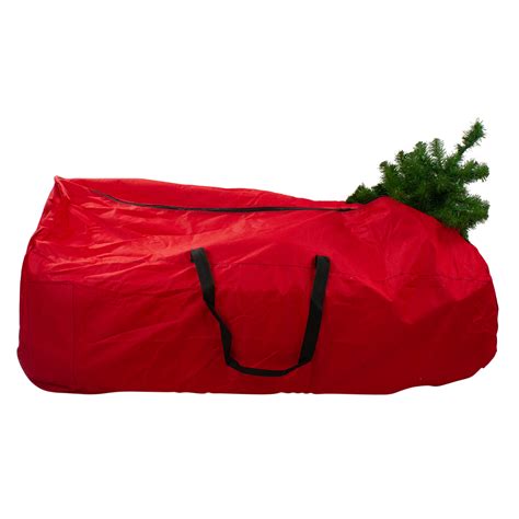 56" Red and Black Rolling Artificial Christmas Tree Storage Bag ...