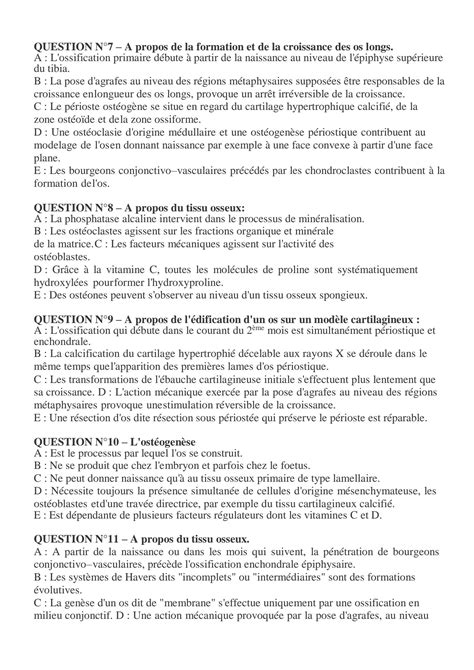 SOLUTION Exercices Et QCM Histologie Du Tissu Osseux 2 Studypool