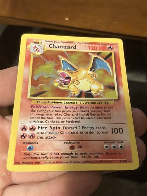 First Line Error Base Set Holo Charizard Screen Misprint Pokemon