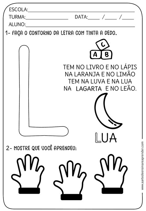 Atividades Com A Letra L Para Educação Infantil Para Imprimir