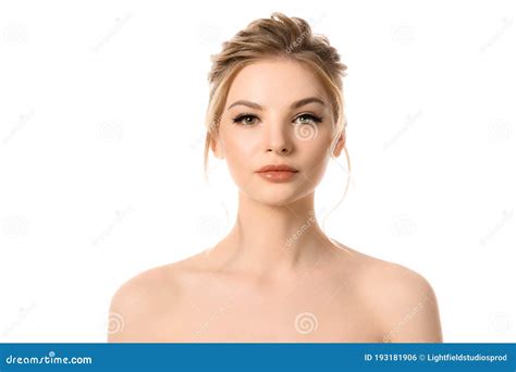 Naked Beautiful Blonde Woman With Makeup Stock Photo Image Of Face Cosmetic