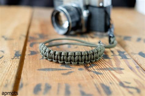 Paracord Camera Wrist Strap With Quick Release In Olive Green By Apmots