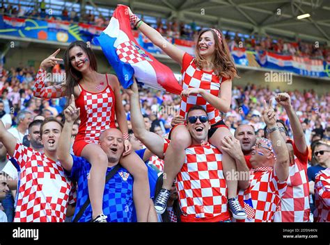 Croatia Fans In The Stands Stock Photo Alamy