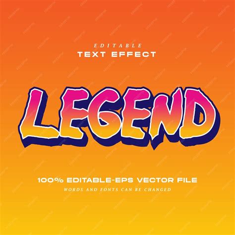 Premium Vector | Legend text effect editable text style