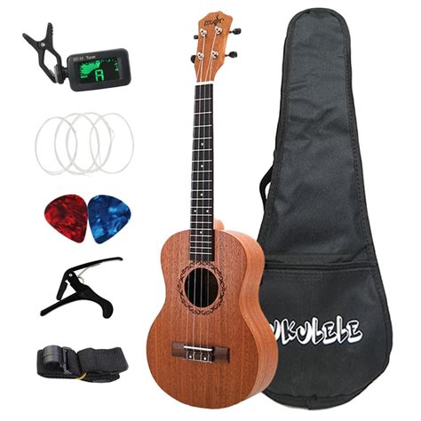 Inch Ukelele Tenor Sapele Acoustic Guitaar Mini Hawaii Full Kits