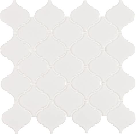 White Hudson Glossy Arabesque Mosaic Tilesbay