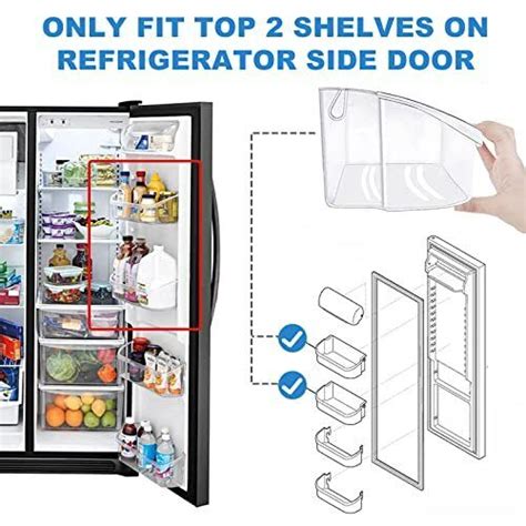 Pack Upgraded Door Bin Shelf Compatible With Frigidaire