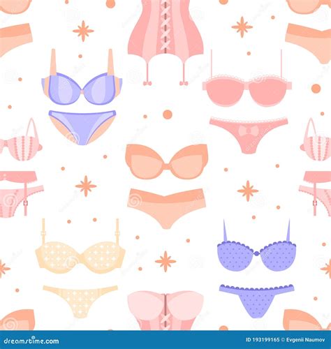 Seamless Lingerie Vector Pattern Tender Pink Underwear Background