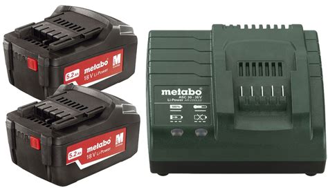 Metabo Cordless Kit With 2 X 18v 52ah Li Ion Batteries And Asc30 Charger