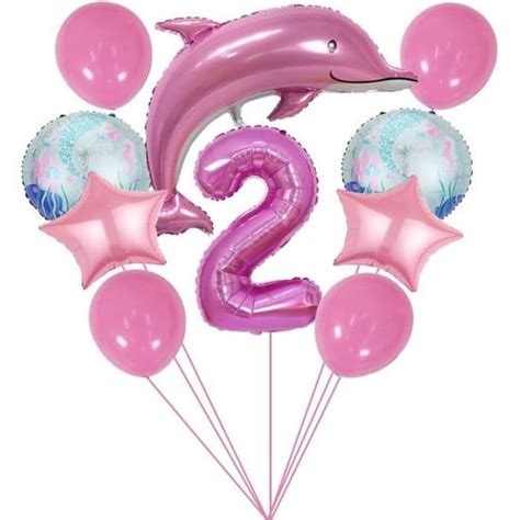 Lot De 2 Grands Ballons Gonflables En Aluminium Motif Dauphin