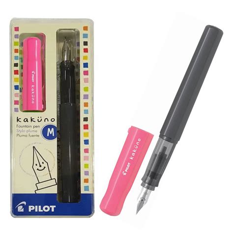 Pilot Fountain Pen Kakuno Pink Cap Medium Nib Bhav Shop