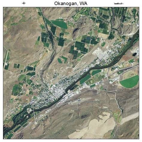 Aerial Photography Map of Okanogan, WA Washington