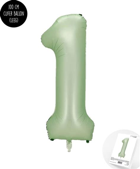 Cijfer Helium Folie Ballon XXL Jaar Cijfer Olive Groen Satijn Nude Bol