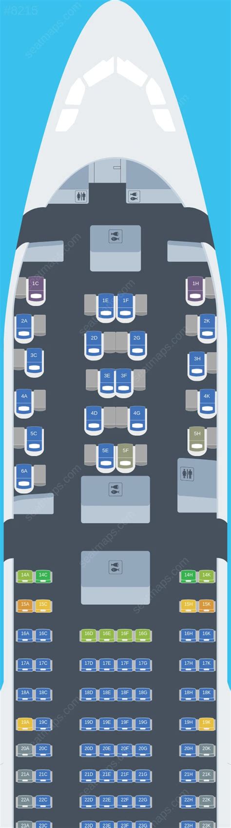 Seat Map Of Malaysia Airlines Airbus A330 200 Aircraft