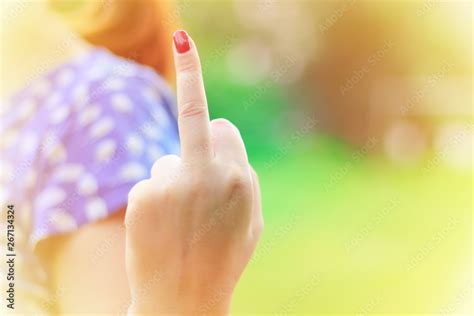 Girl Showing Middle Finger Gesture Woman Showing A Fuck You Off Sign Negative Expression Stock