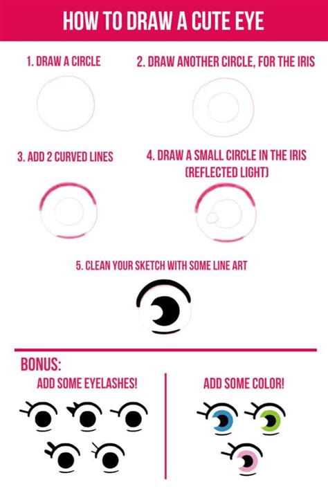 How To Draw Cute Eyes Step By Step (With 8 Examples)