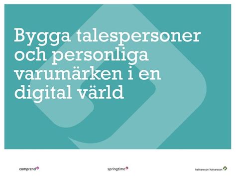 Bygga Talespersoner Och Varumärken I En Digital Värld Ppt