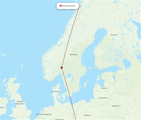 All Flight Routes From Harstad Narvik To Vienna EVE To VIE Flight Routes