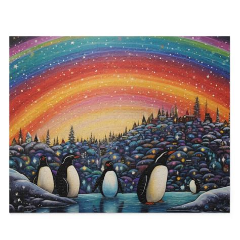 Penguins Jigsaw Puzzle Penguin Jigsaw Puzzle Bright - Etsy