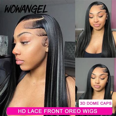 Wowangel 13x6 Hd Lace Front Human Hair Wig Straight 1b613 Oreo