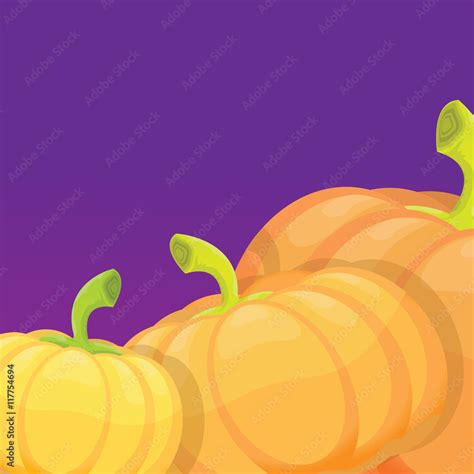 vector halloween invitation border with pumpkins Stock Vector | Adobe Stock