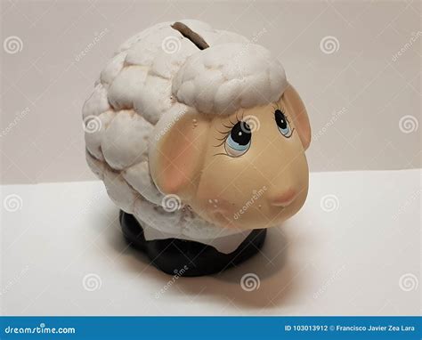 White sheep piggy bank stock photo. Image of gift, animal - 103013912