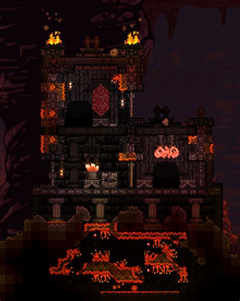 This Is My Npc House In The Underworld Terraria Terrarium Terraria