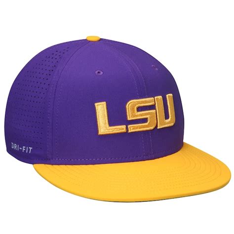 Men's Nike Purple/Gold LSU Tigers Laser Perforated Flatbill True ...