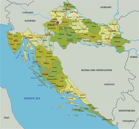 Mapas De Croacia Políticos Físicos Turisticos Para Descargar E